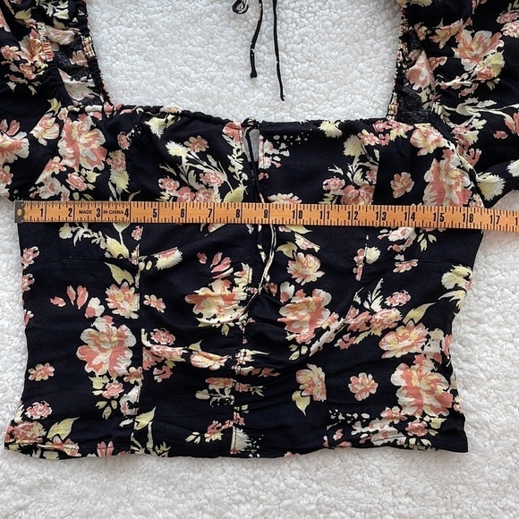 NWT - Free People Boho Cottagecore Floral Coastal Grandma Y2K Smocked Top, Sz M - Picture 6 of 10